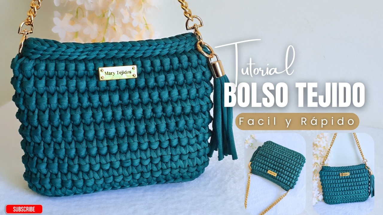 BOLSO TEJIDO a CROCHET| HERMOSO/ FACIL y RAPIDO// PASO a PASO
