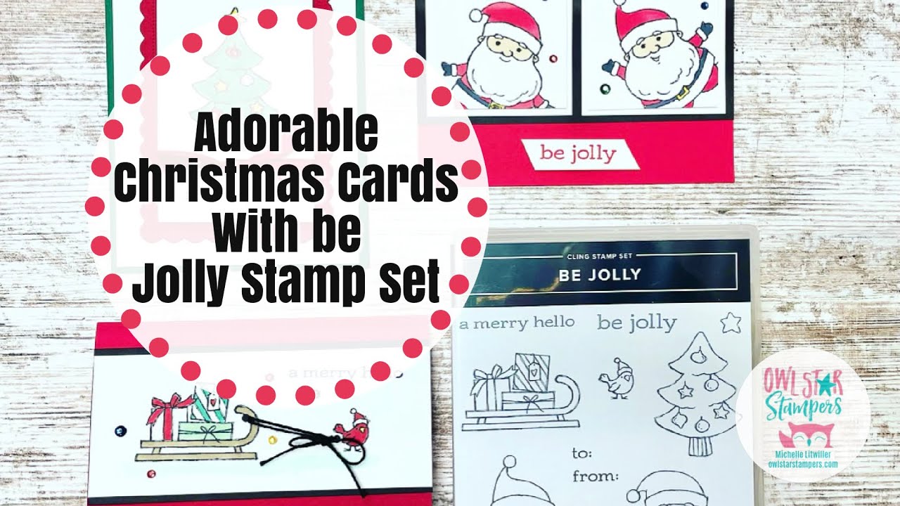 Делаем 3 рождественские открытки с помощью набора штампов Stampin’ Up! Be Jolly