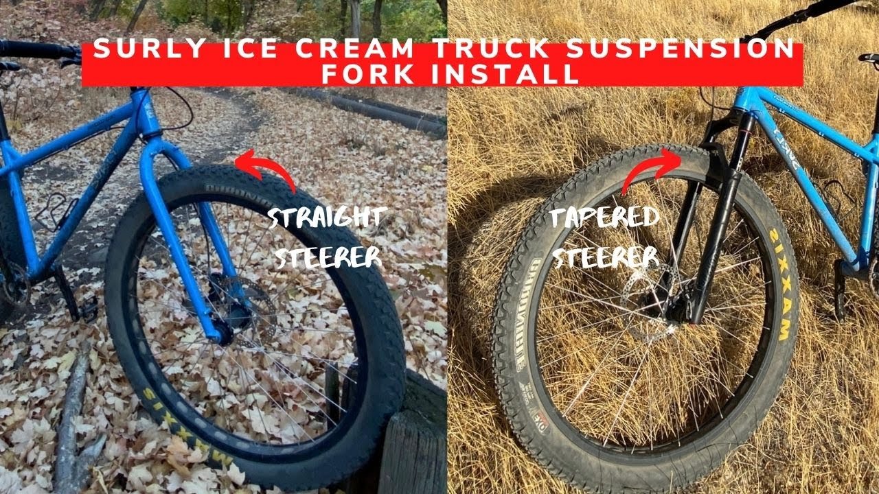 How To Put A Tapered Fork On A Surly Bike | Rockshox Bluto Suspension Fork Install