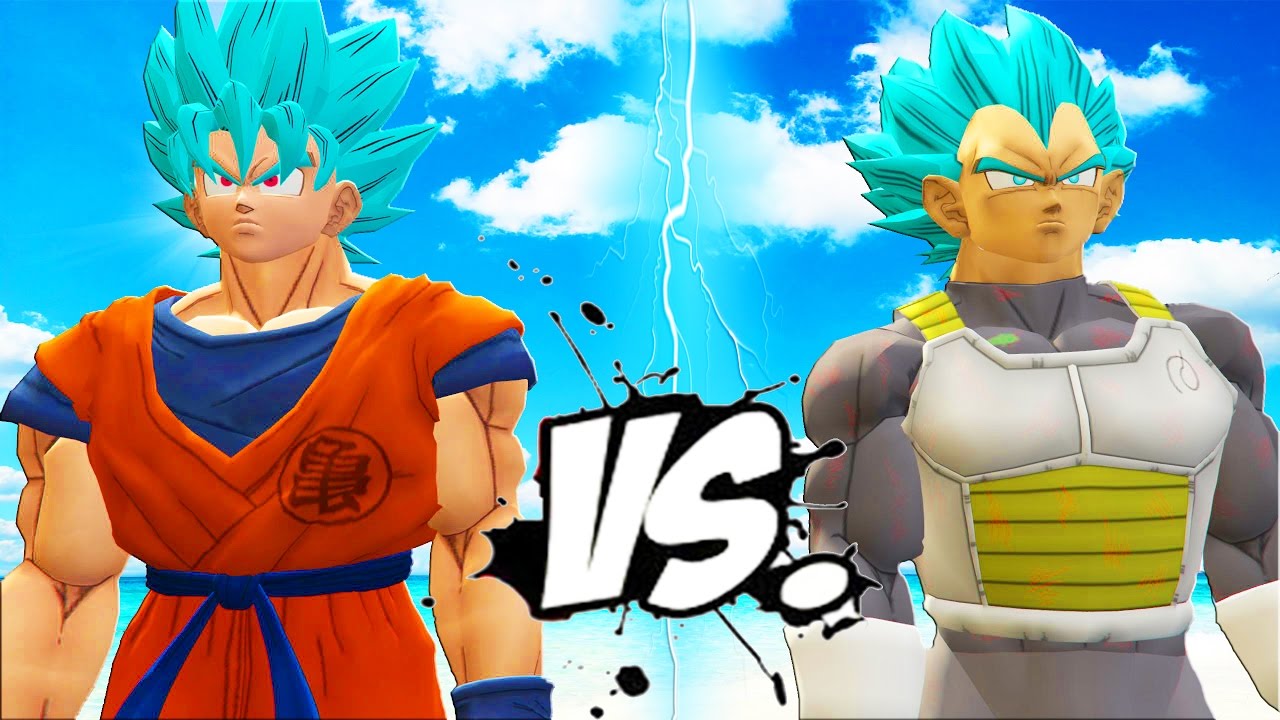 GOKU VS VEGETA - GOKU SSJ GOD BLUE VS VEGETA SSJ GOD BLUE