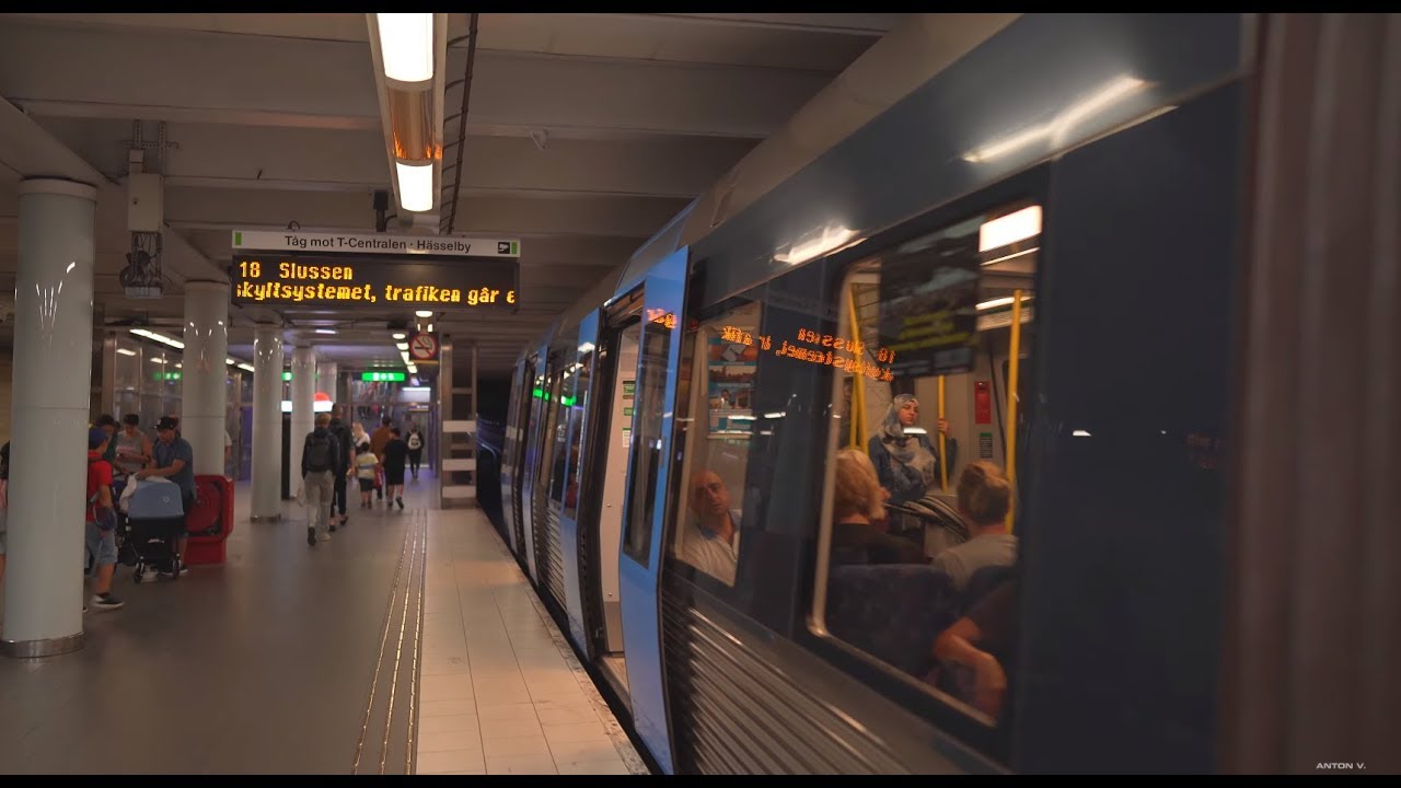 Sweden, Stockholm, subway ride from Skärmarbrink to Skanstull