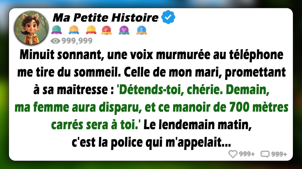 Minuit, mon mari à sa maîtresse : "Cette maison de 700 mètres carrés sera à toi demain." Je me suis