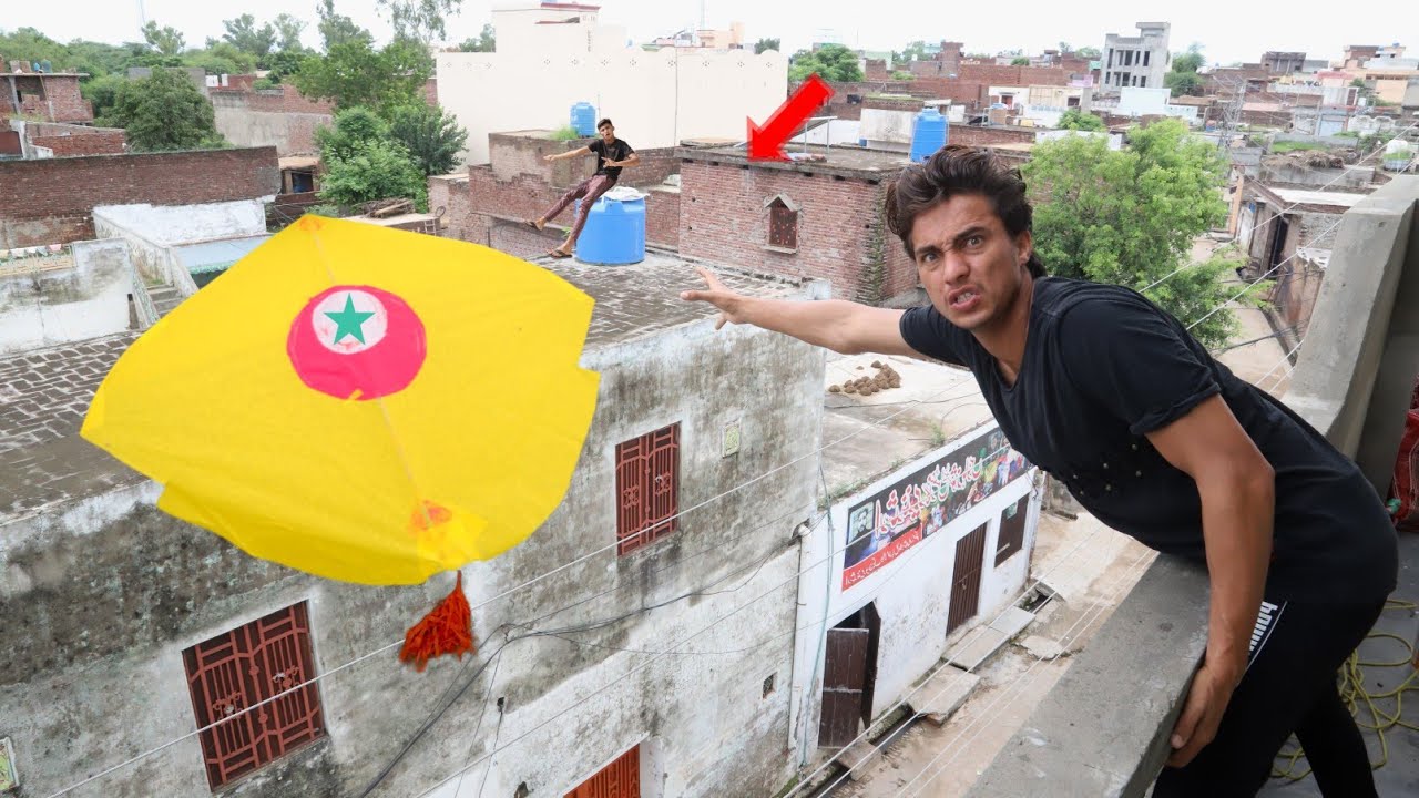Kite Cutting Challenge Village Boy With Door Catch Part 1