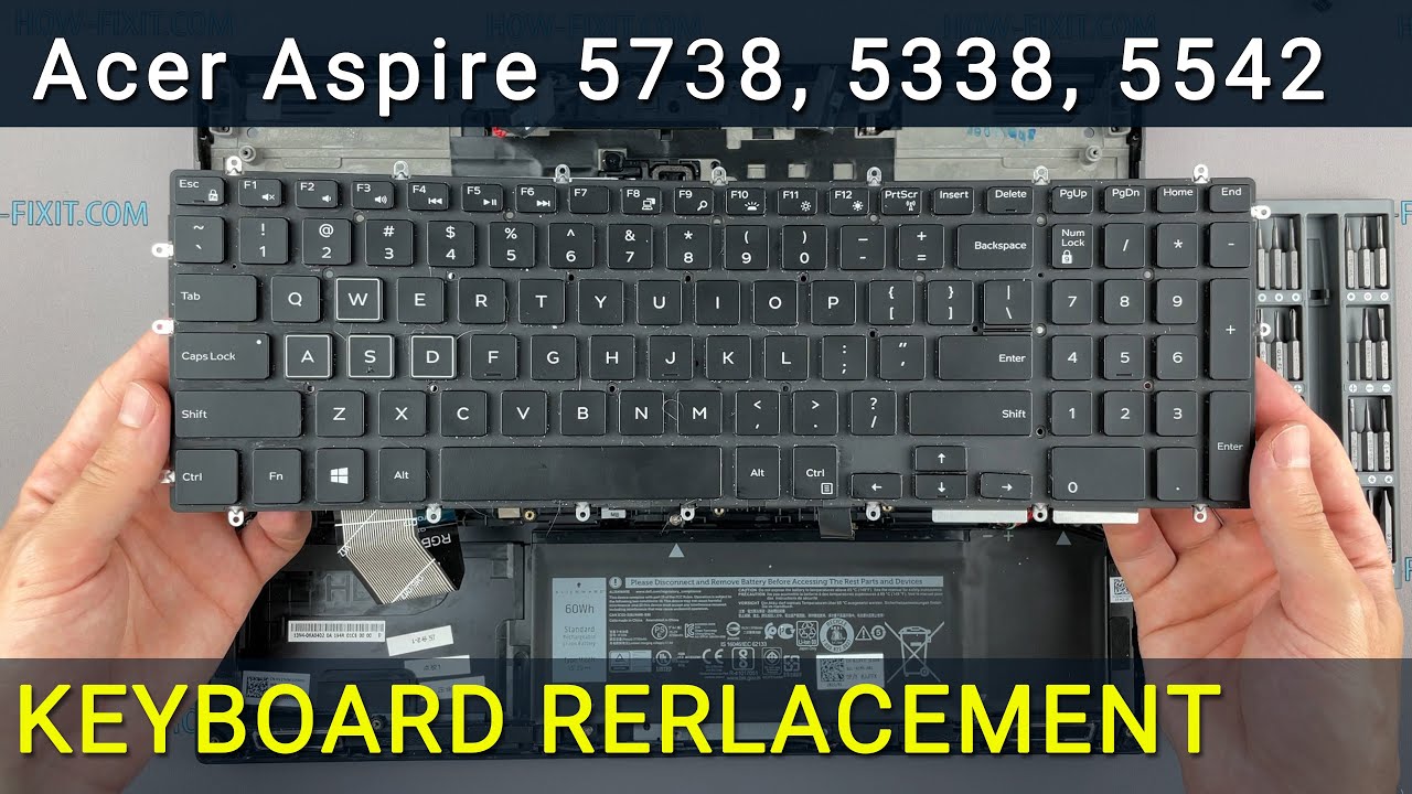 Wymiana klawiatury Acer Aspire 5738, 5338, 5542, 5740