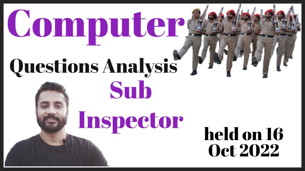 Sub Inspector Exam Analysis | Punjab Police Sub Inspector Computer questions