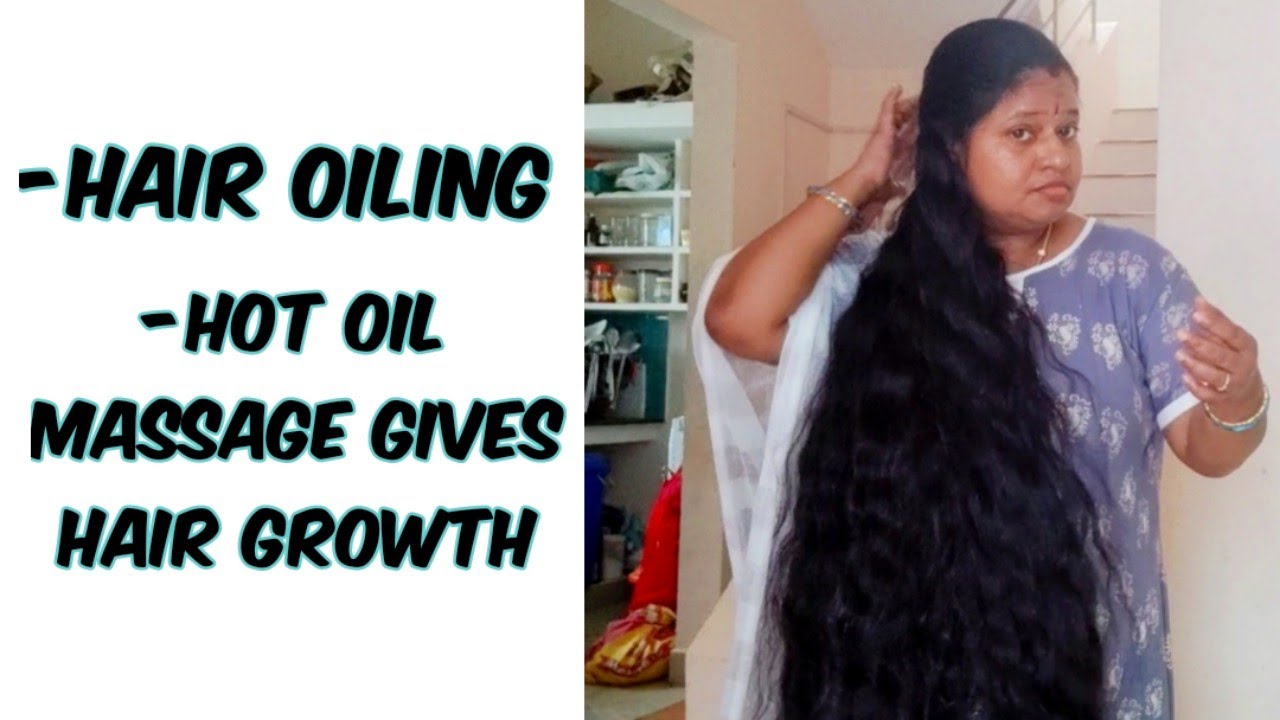 Hair oiling by mom/Hot oil massage gives hair growth/long hair oil