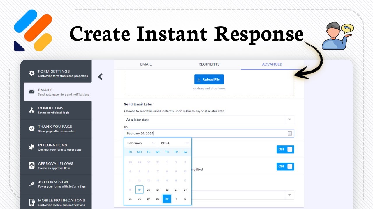 How to create an autoresponder email in Jotform