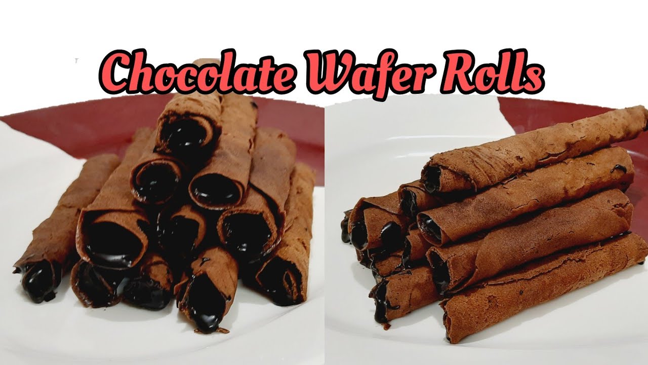 Chocolate Wafer Rolls Recipe Without Oven | Chocolate Cigarettes Cookies Recipe