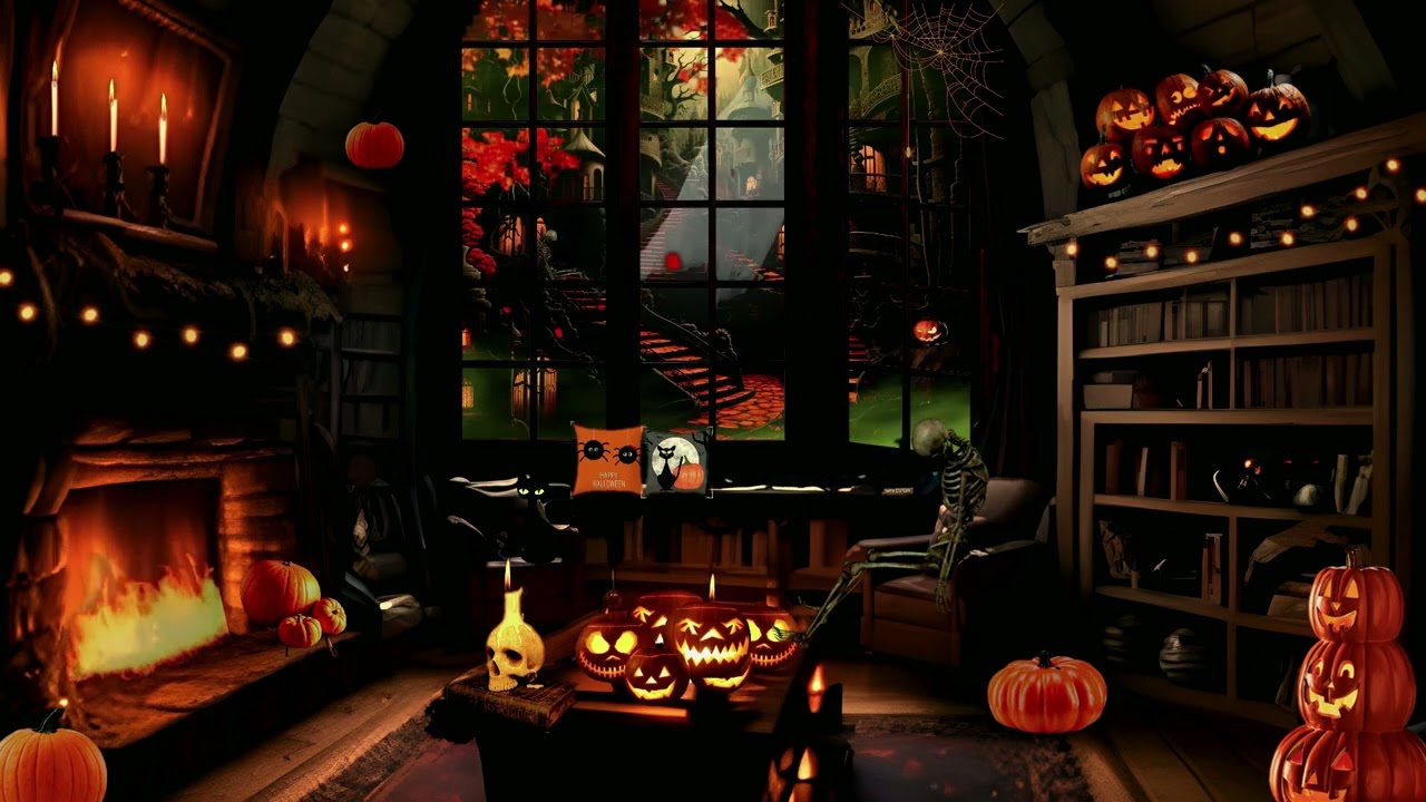 haunted house halloween ambience, halloween night, fall ambience, spooky sounds, spooky halloween.