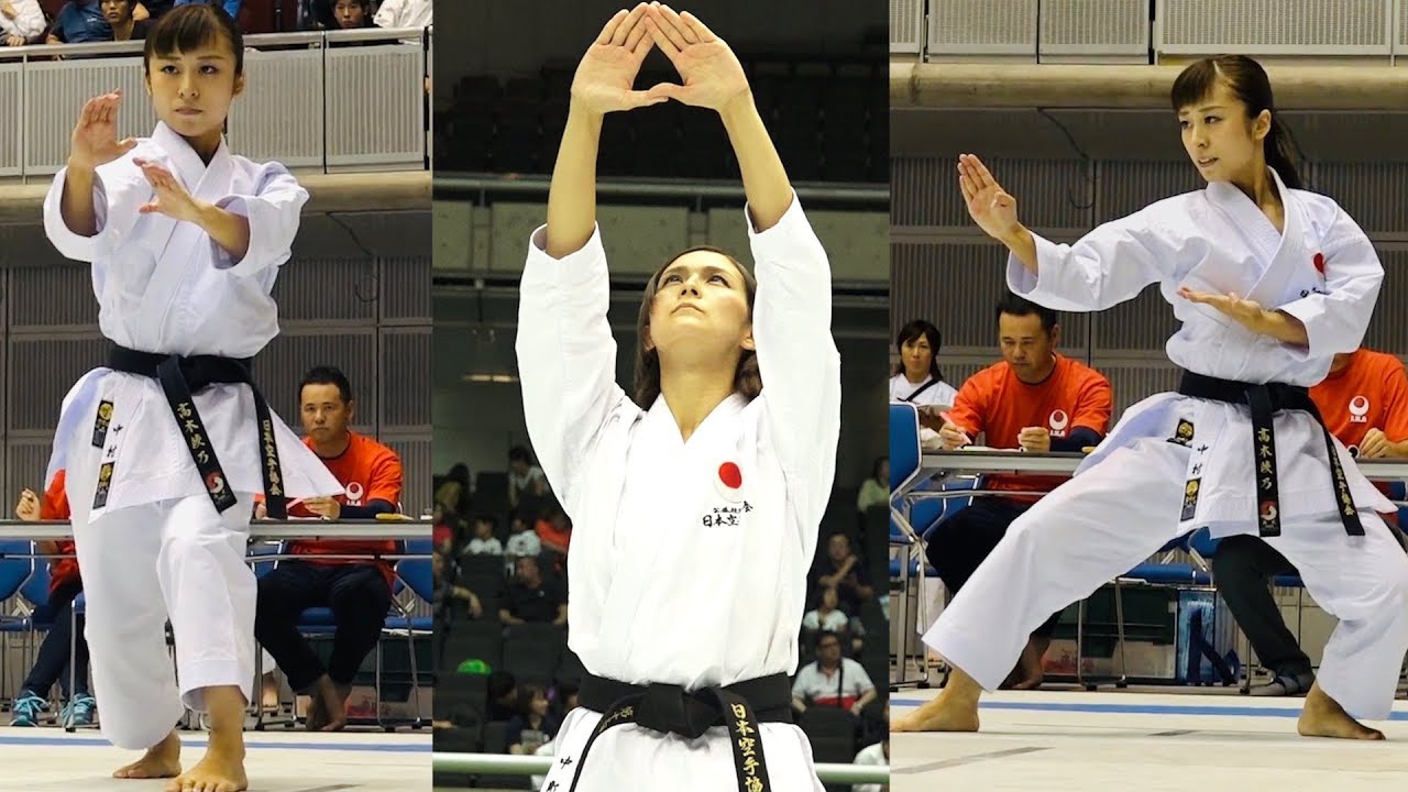 空手の形、中村綾乃のバッサイ大・中町美希の観空大 Beautiful Karate Kata, Bassai Dai and Kanku Dai