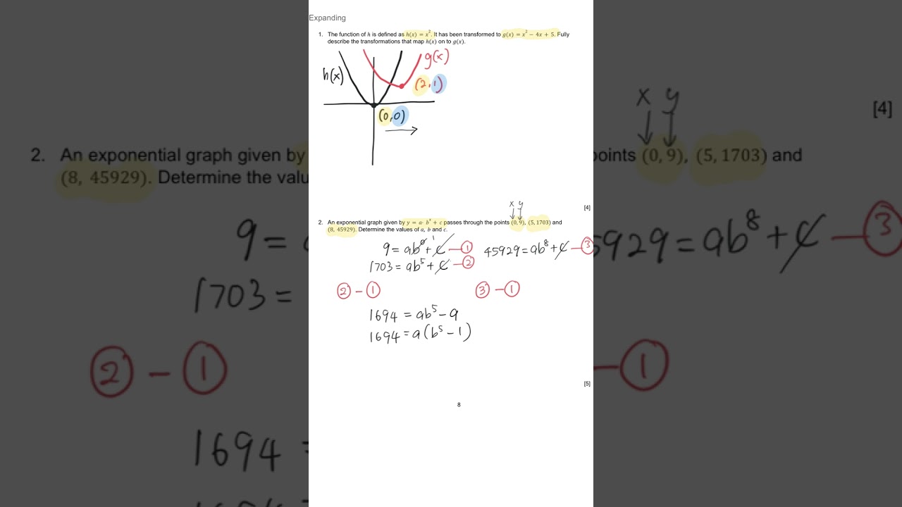 Transformations with GDC and Exponential Functions