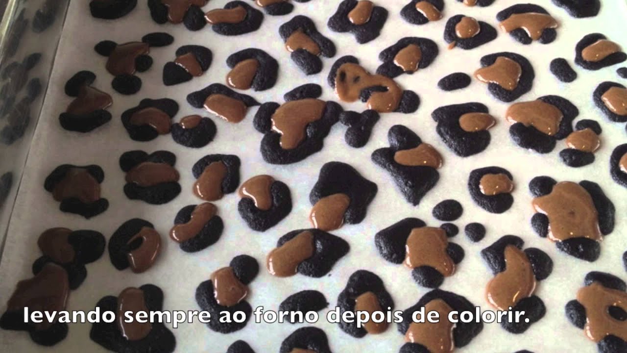 Como fazer rocambole com desenho de Leopardo