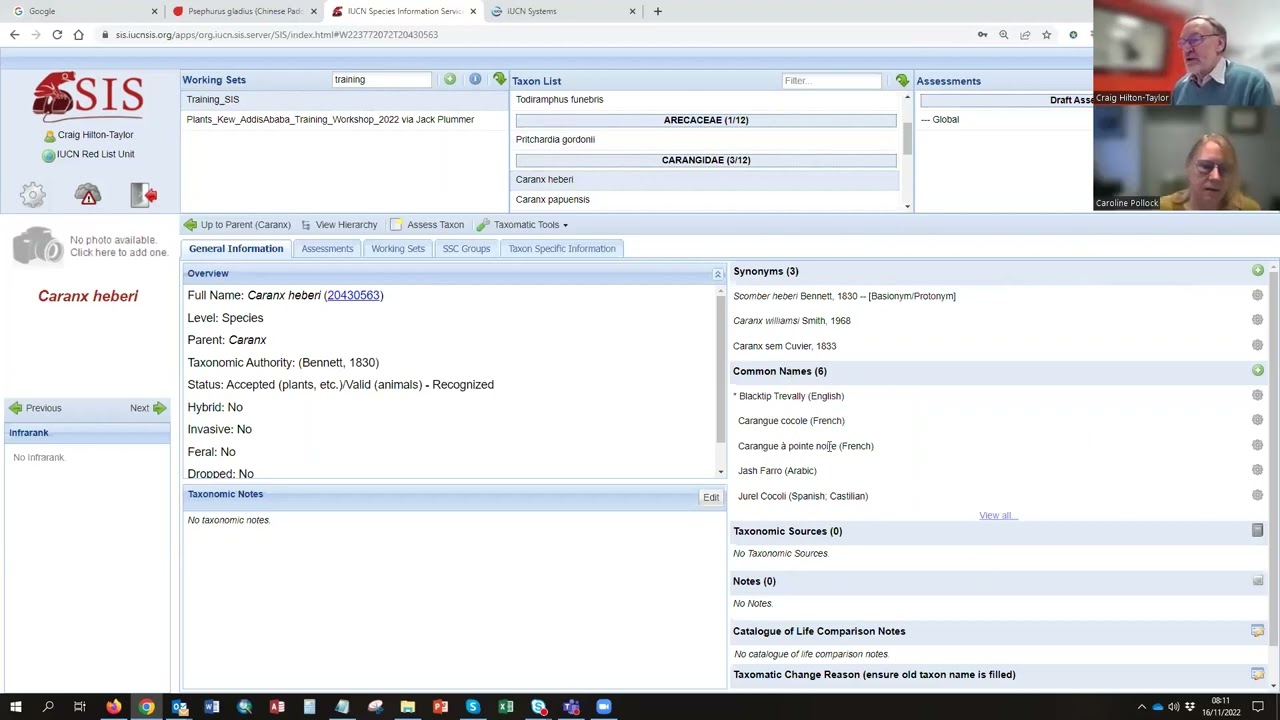 IUCN Red List webinar series – 03a IUCN Species Information Service (SIS)