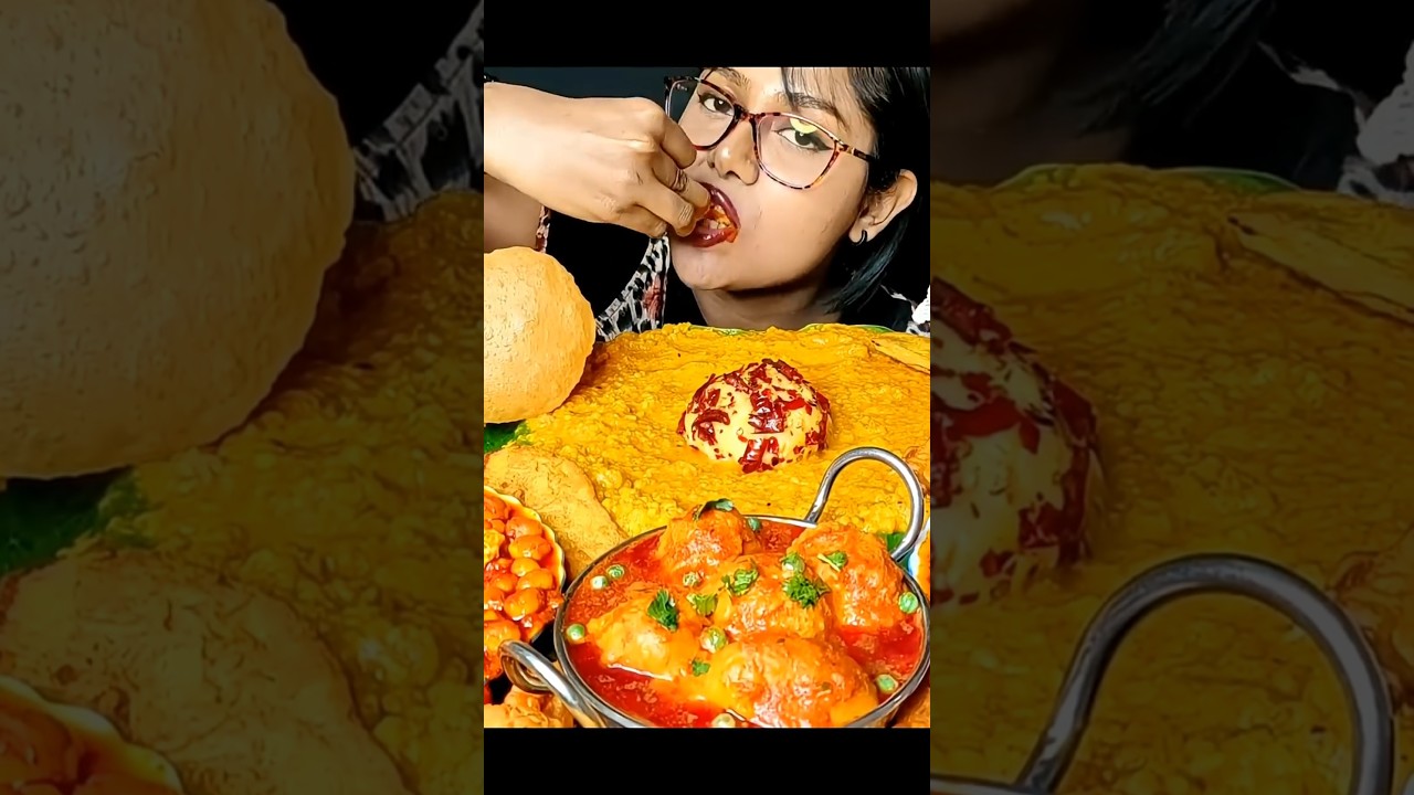 ASMR: Eating Dal Khichdi Eating Challenge 😍😋 shahi paneer Puri dum aloo omelette beingan fry Mukbang