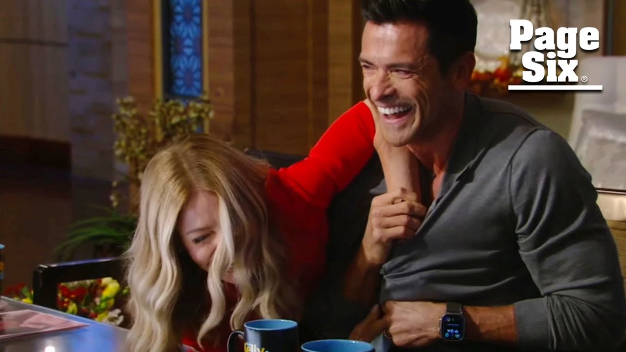 Kelly Ripa shoves her hand down Mark Consuelos&rsquo; shirt in the middle of &lsquo;Live&rsquo; episode