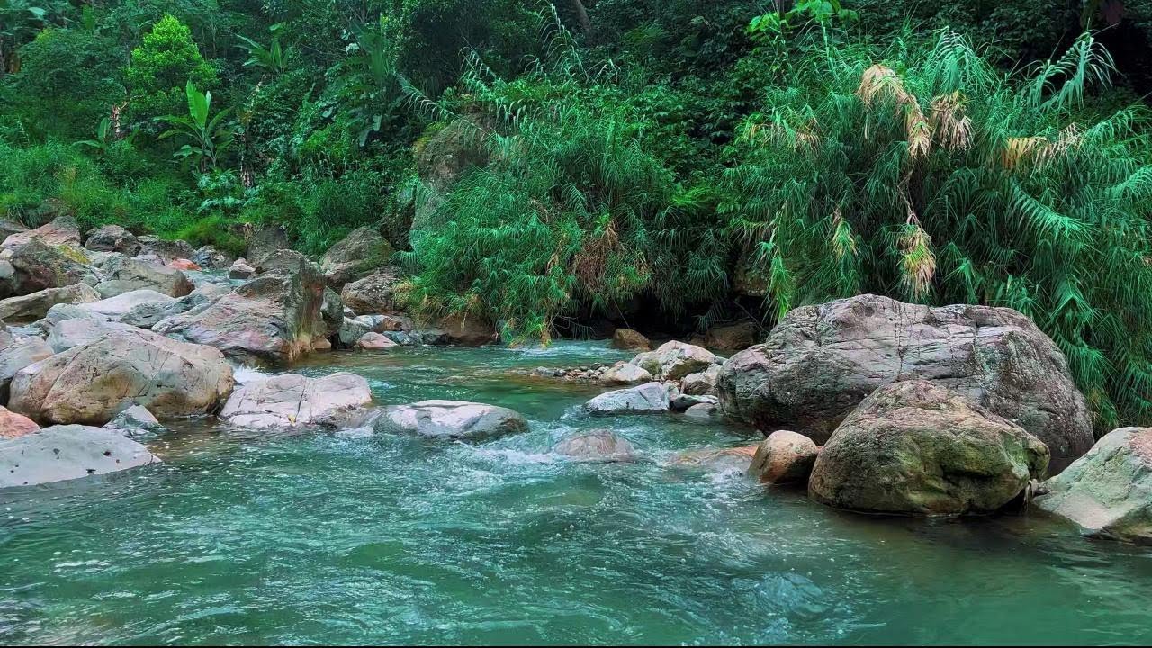 4K-HDR | Peaceful River Ambience for Sleep and Calm | Stress-Relief Water Sounds for Restful Night