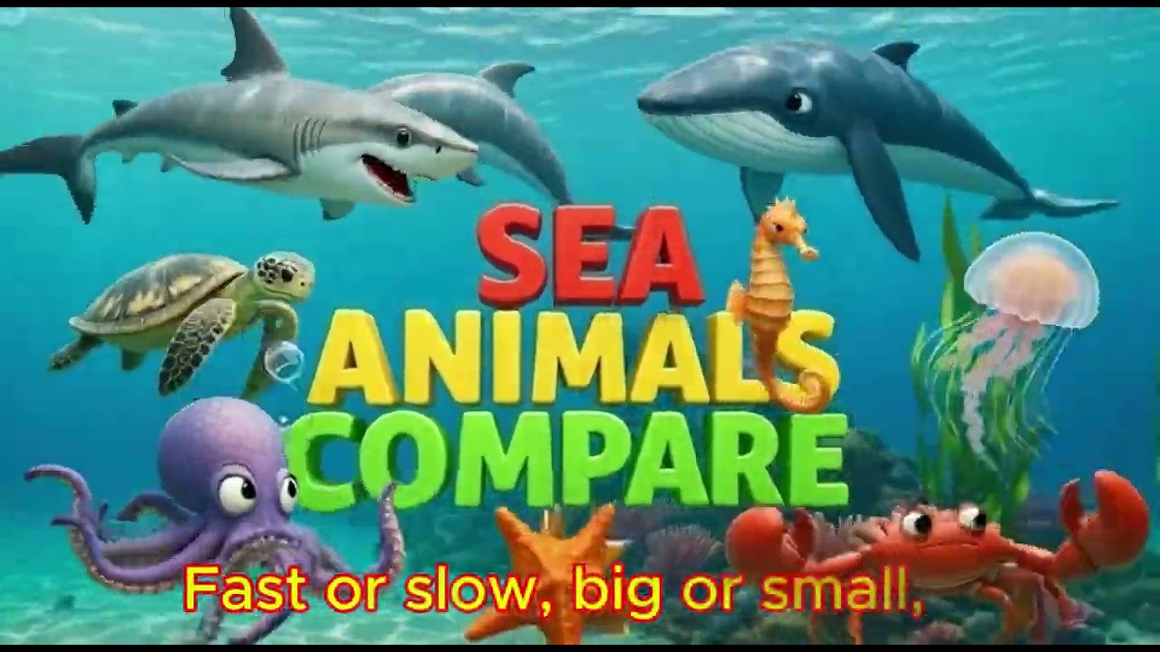 Sea Animals Compare Song | Big and Small Sea Animals | Fun Ocean Song for Kids