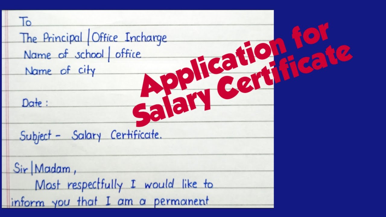 Salary certificate|salary certificate application|letter for salary certificate|सैलरी सर्टिफिकेट