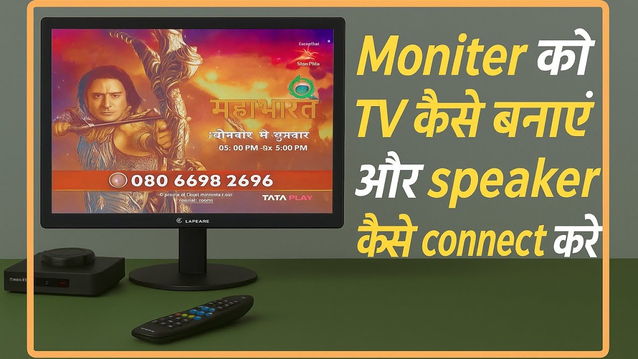 How to Convert  Monitor to TV and Connect Speakers | Easy DIY Setup ?