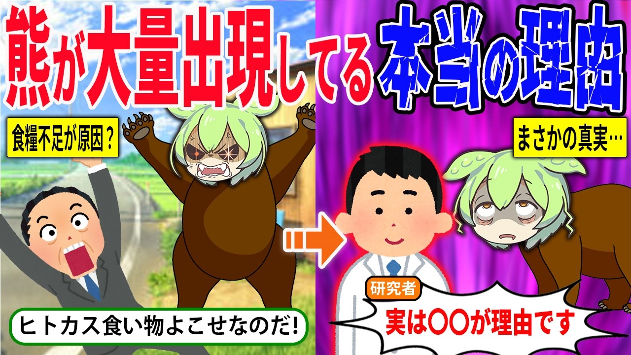 なぜ日本で熊が大量発生しているのか？その真実とは？【ずんだもん＆ゆっくり解説】