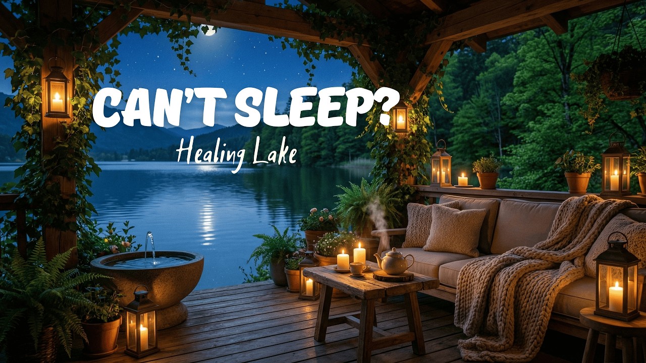 Can’t Sleep? 🌙 Healing Lake Piano & Water Sounds for Deep Rest