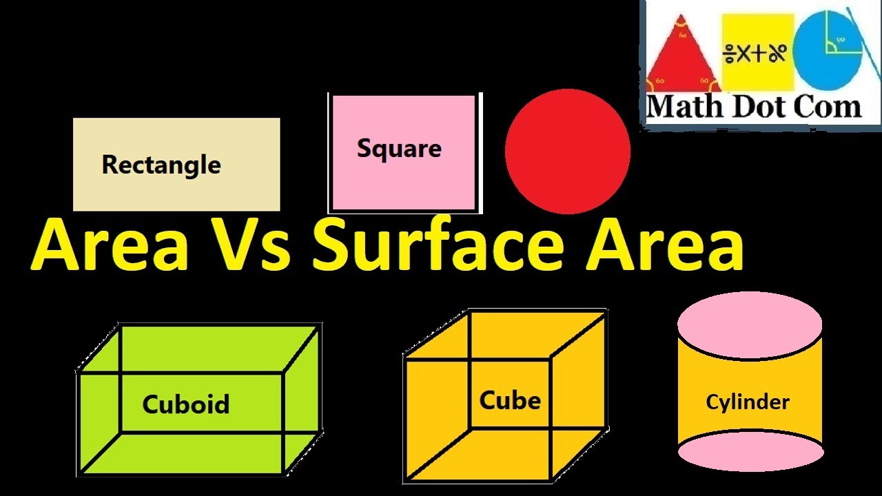 Difference Between Area and Surface Area (Comparison)| Math Dot Com