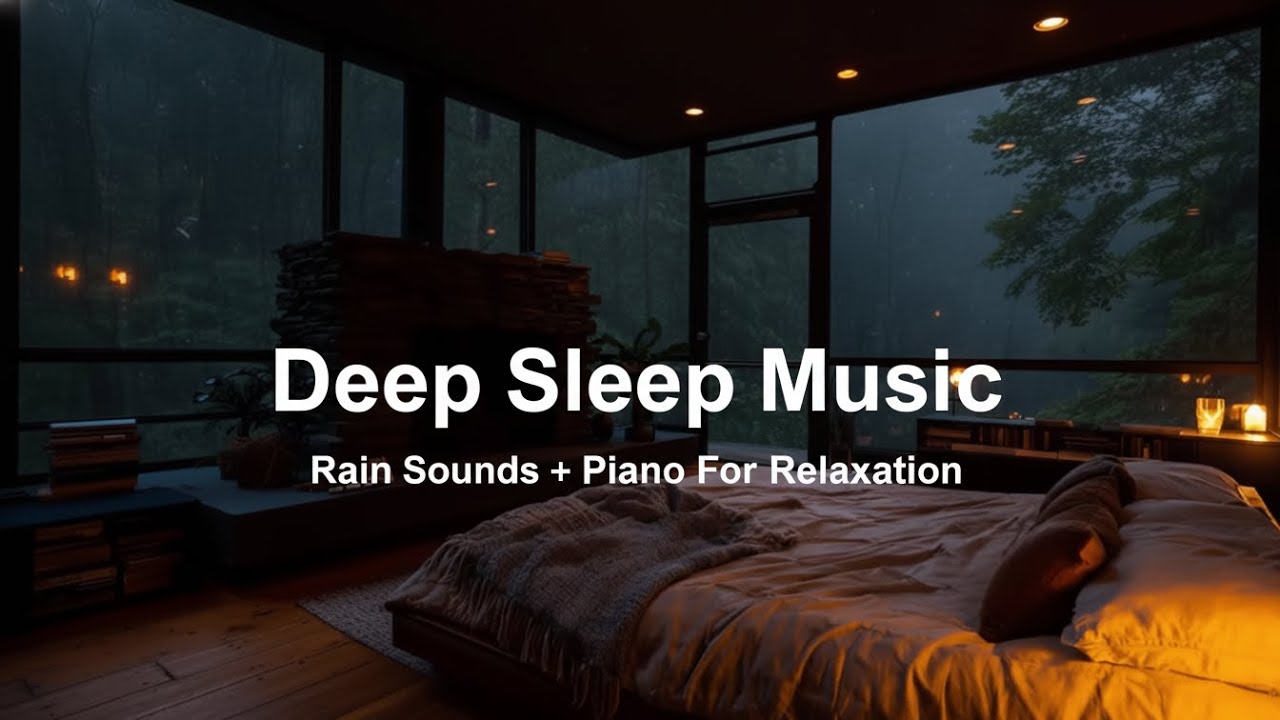 Healing Music for Deep Sleep, Relaxation & Emotional Balance - Soft Rain Sounds and Piano Harmony