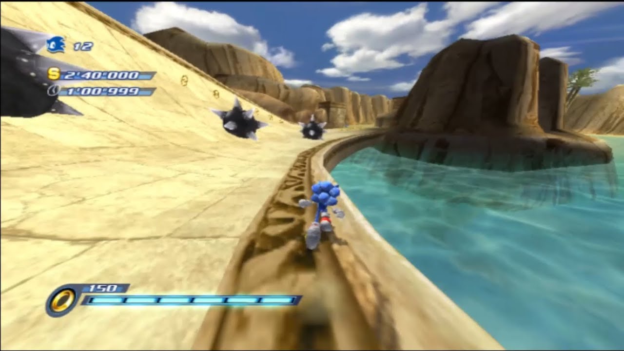 Sonic Unleashed Wii: Arid Sands Day No Boost (S rank) 2'37