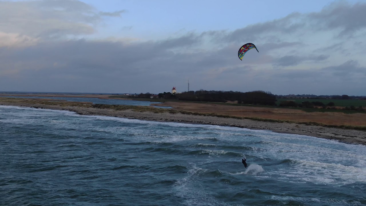 Kiten Westermarkelsdorf Fehmarn Januar, Drohne, Kitesurfen