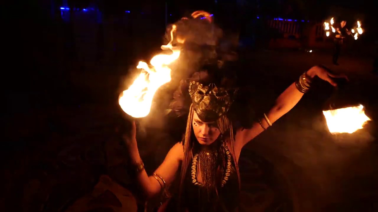 “Black Panthers” Fire Show Dance Improvisation Lena Gukina