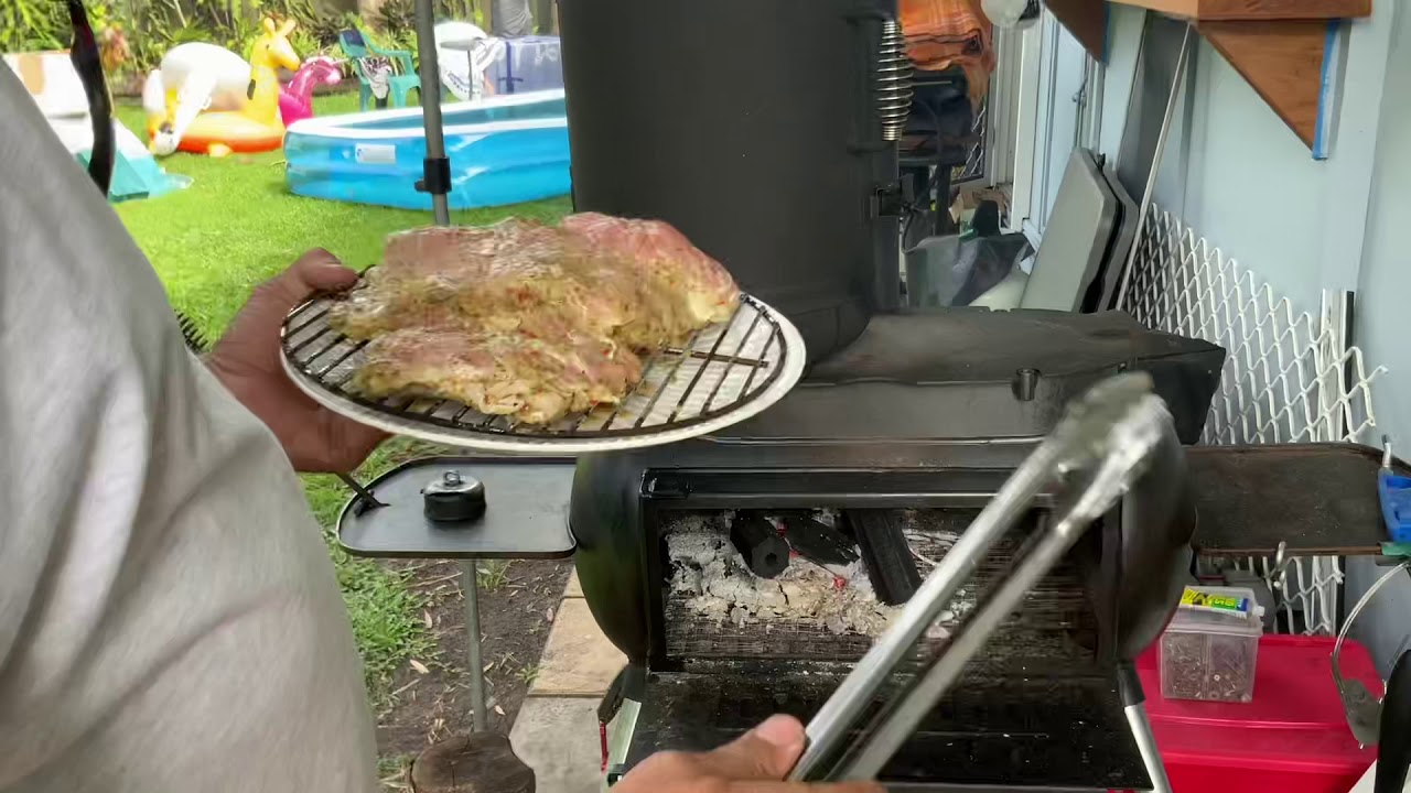 Ozpig big pig smoker, Aussie Mike BBQs Chicken Greek style marinade