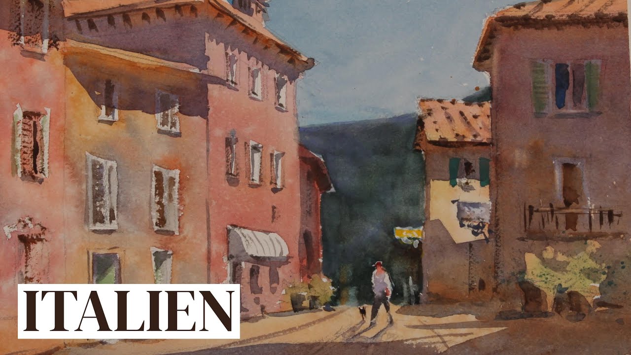Italienisches Dorf - Aquarell Tutorial