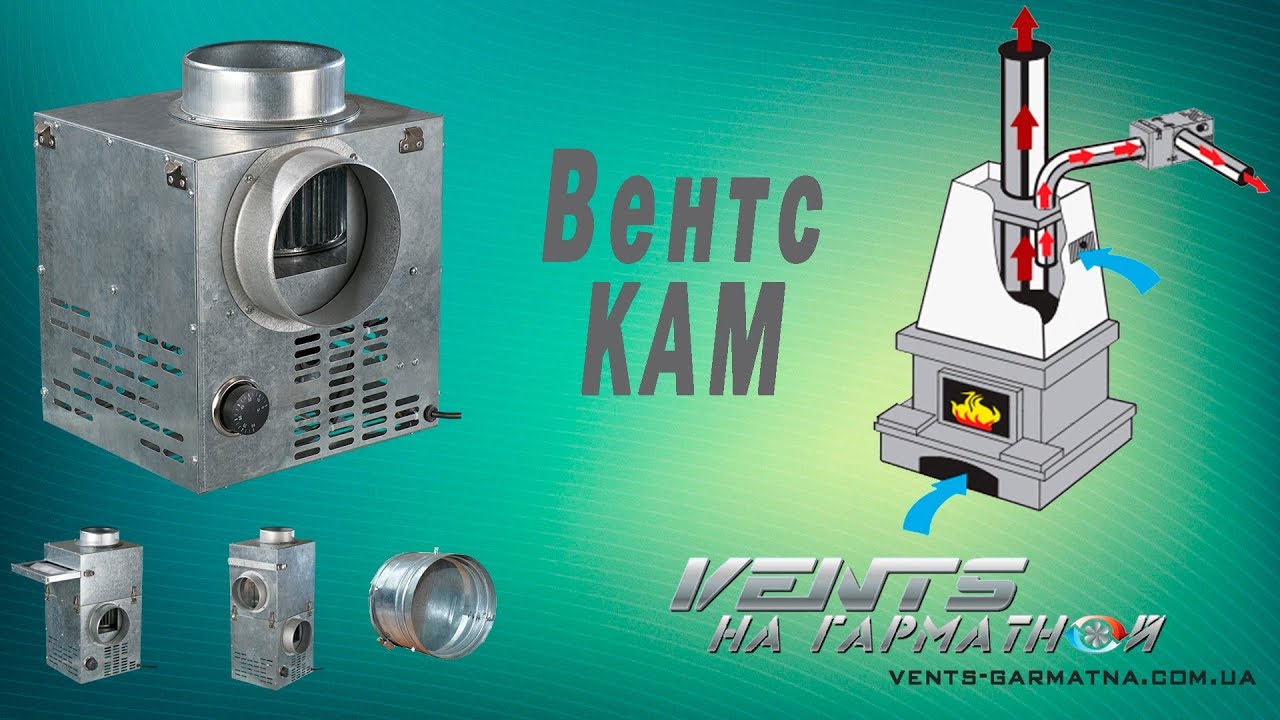 Каминный вентилятор Вентс КАМ для воздушного отопления.