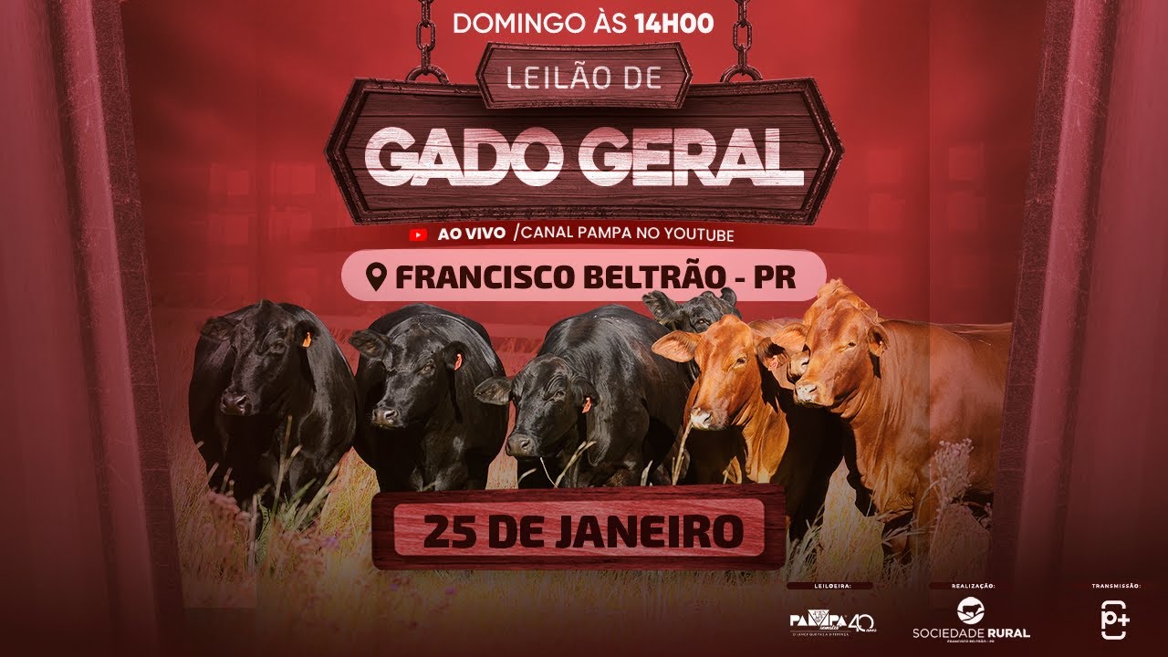 Leilão de Gado Geral, FRANCISCO BELTRÃO/PR - 25/01/2026 14:00h