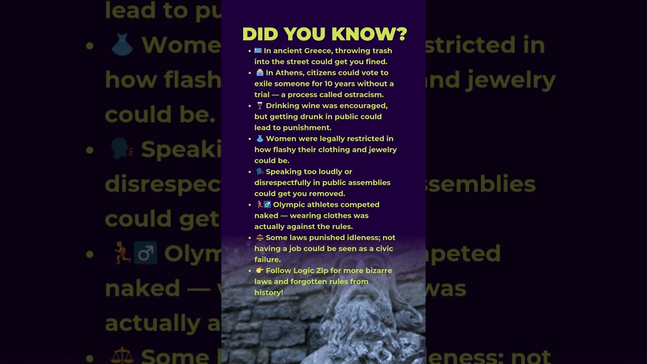 Bizarre Laws from Ancient Greece You Won’t Believe!😲