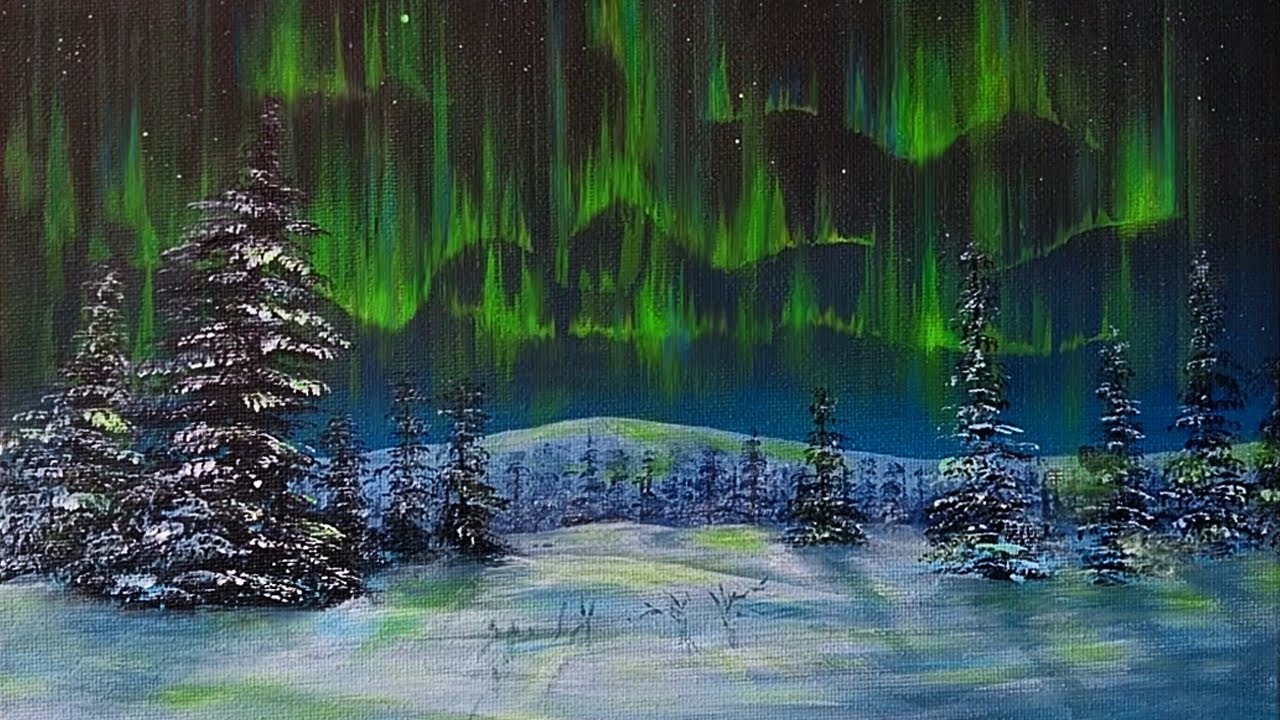Como Pintar Aurora Boreal Polar Paso A Paso Con Acrilico