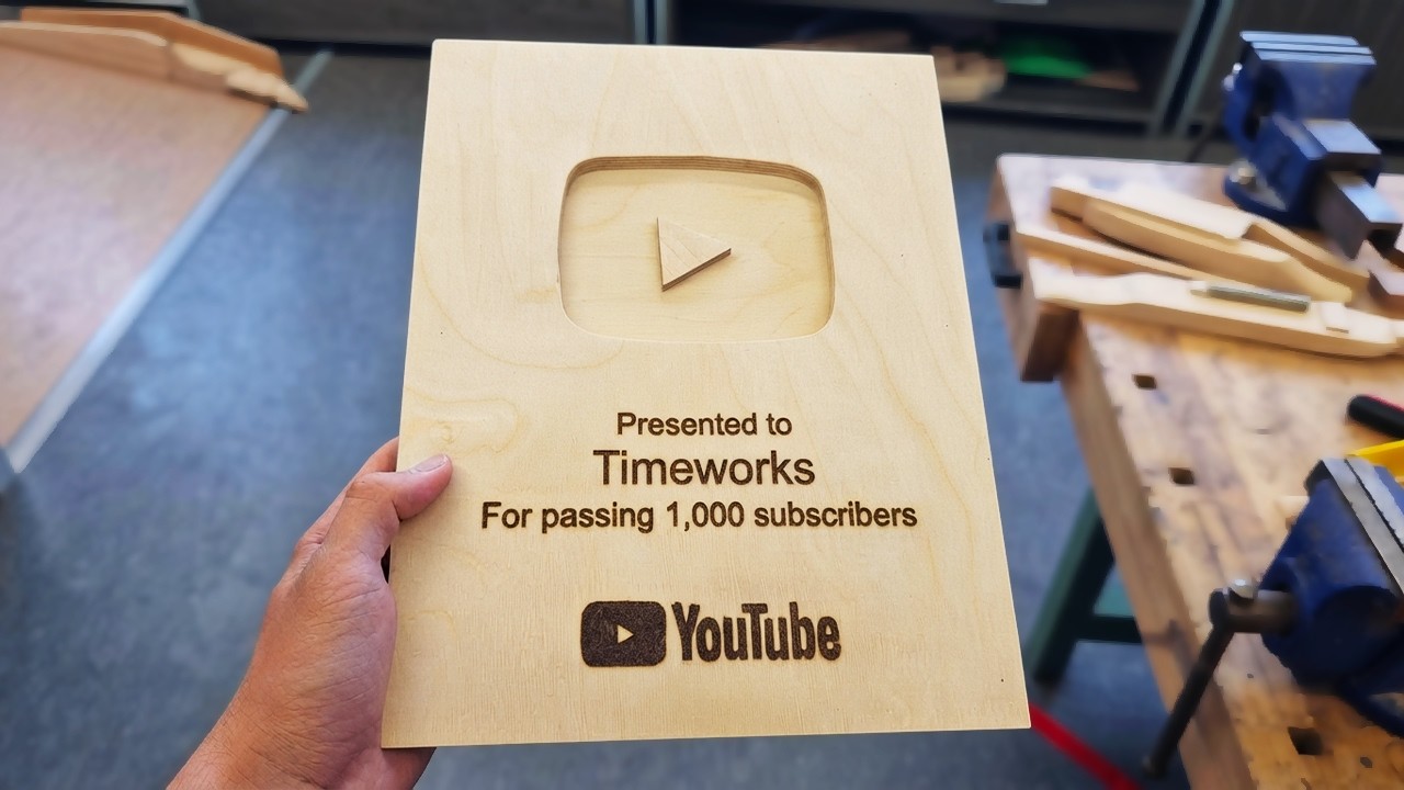 The Wooden YouTube Play Button for 1,000 Subscribers!