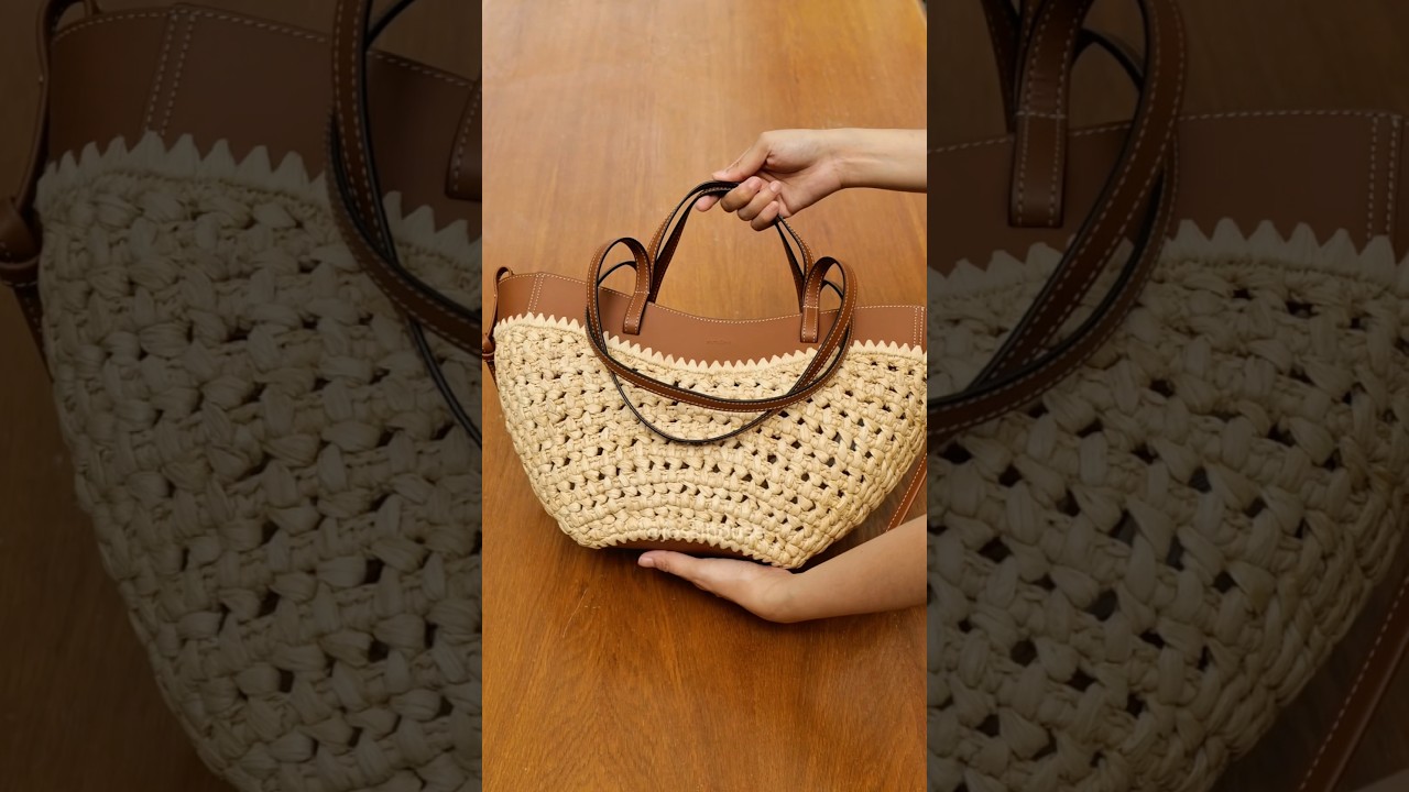 Polene Cyme Mini Raffia bag #polene