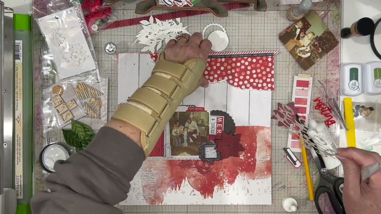Process Video: Visiting  (Woodgrain & Winter/Mixed Media Mayhem)