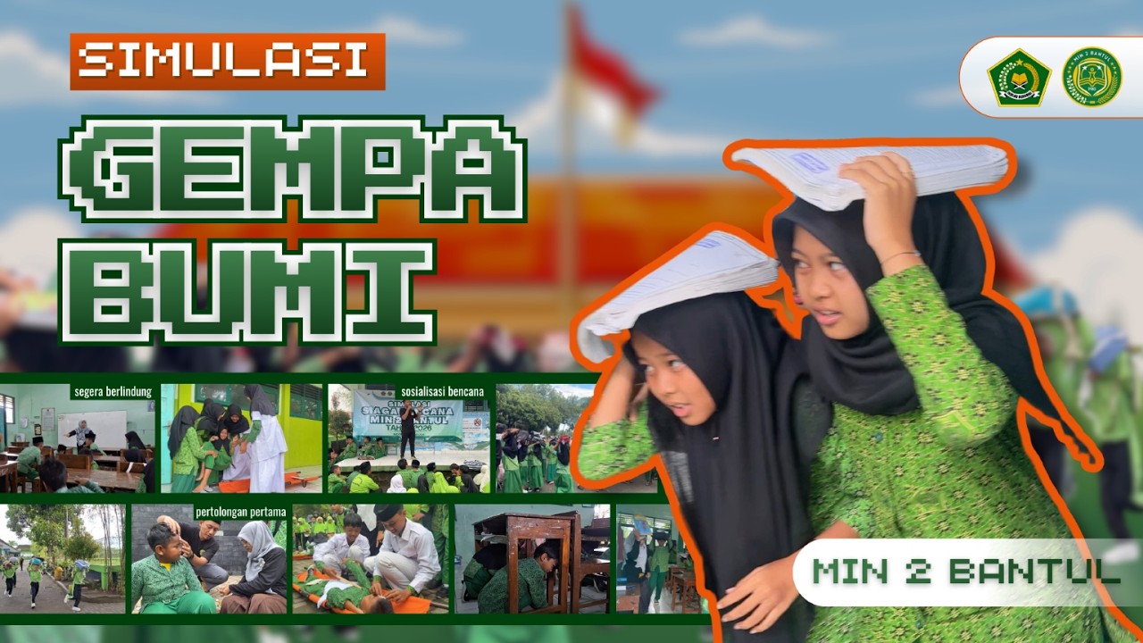 SPAB di MIN 2 Bantul -Simulasi Gempa Bumi: Mewujudkan Madrasah Aman Bencana #SPAB#SekolahAmanBencana