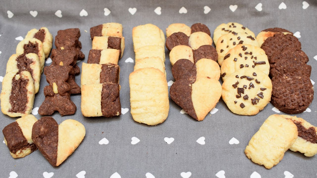 2 INGREDIENTI per 7 tipi di BISCOTTI con frolla bicolore e bigusto