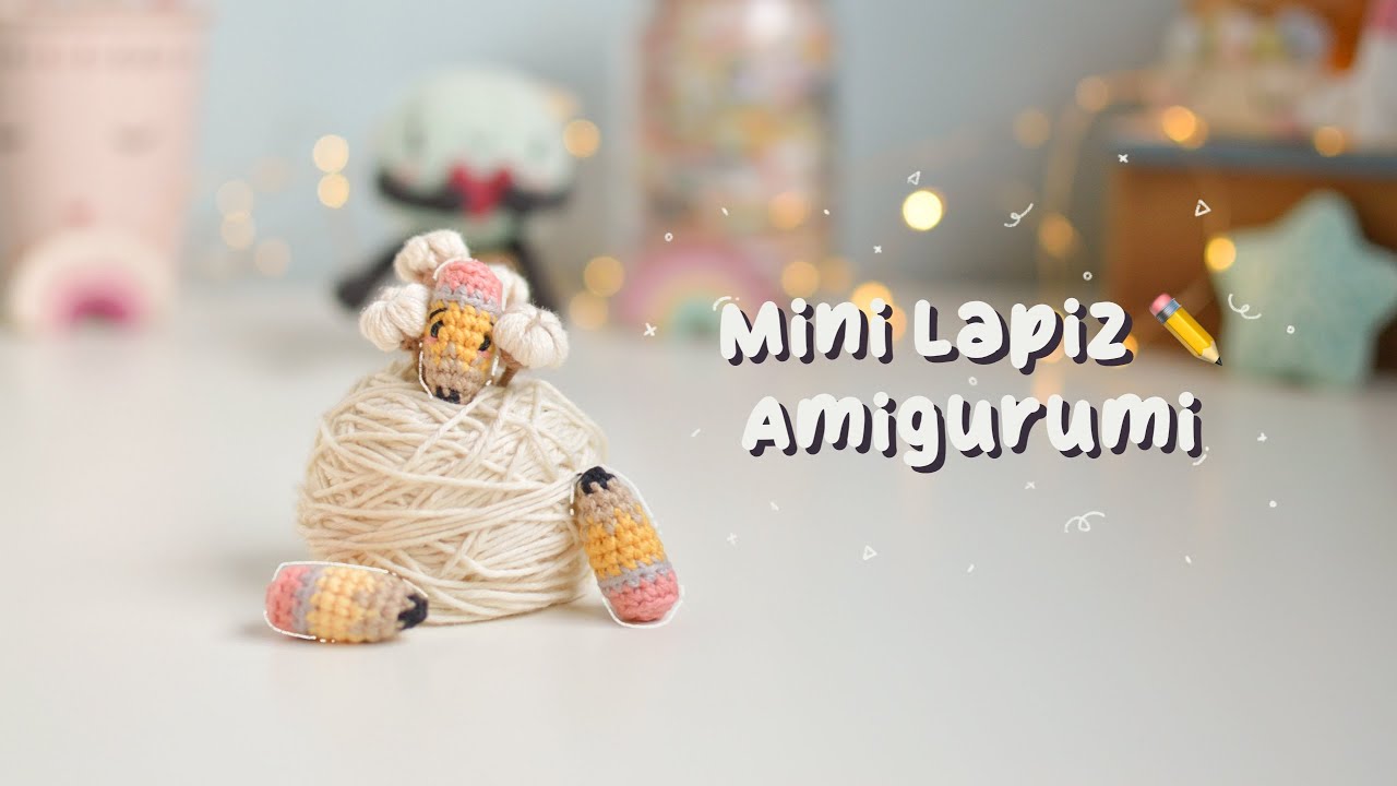 Mini lápiz ✏ amigurumi | cómo tejer un mini lápiz super adorable🥰  para decorar tu estuche y mochila