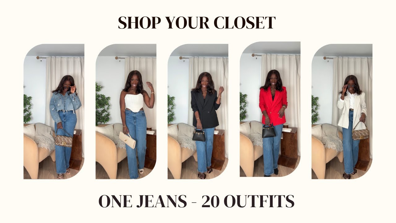 How to Style One Pair of Jeans | 20 Outfits (Shop Your Closet)