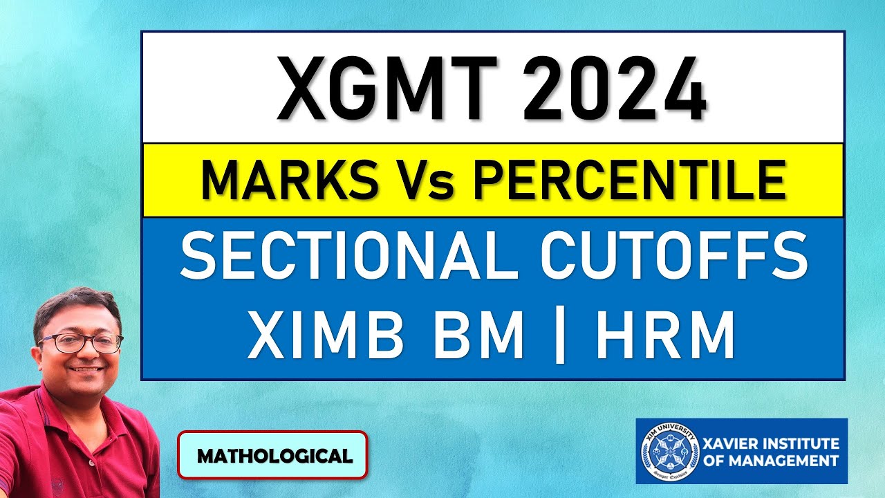 XGMT 2024 Score Vs Percentile | Sectional Cutoffs || XIMB BM & HRM Cutoff Trends || XGMT PYQs