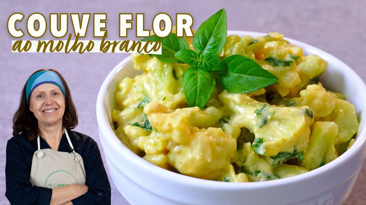 Couve Flor ao Molho Branco vegano, prático e muito gostoso