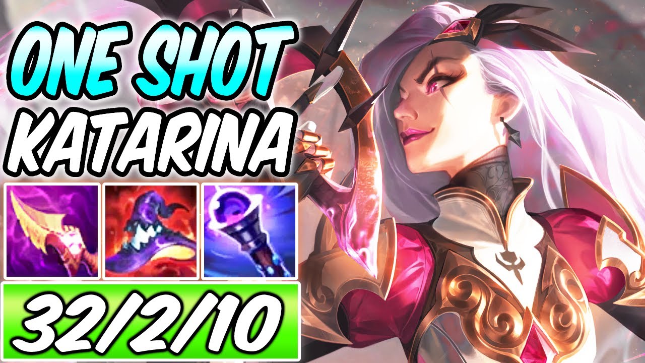 32 KILLS *ONE-SHOT* CLEAN KATARINA MID FULL AP DIAMOND GUIDE | Build & Runes S12 | League of Legends