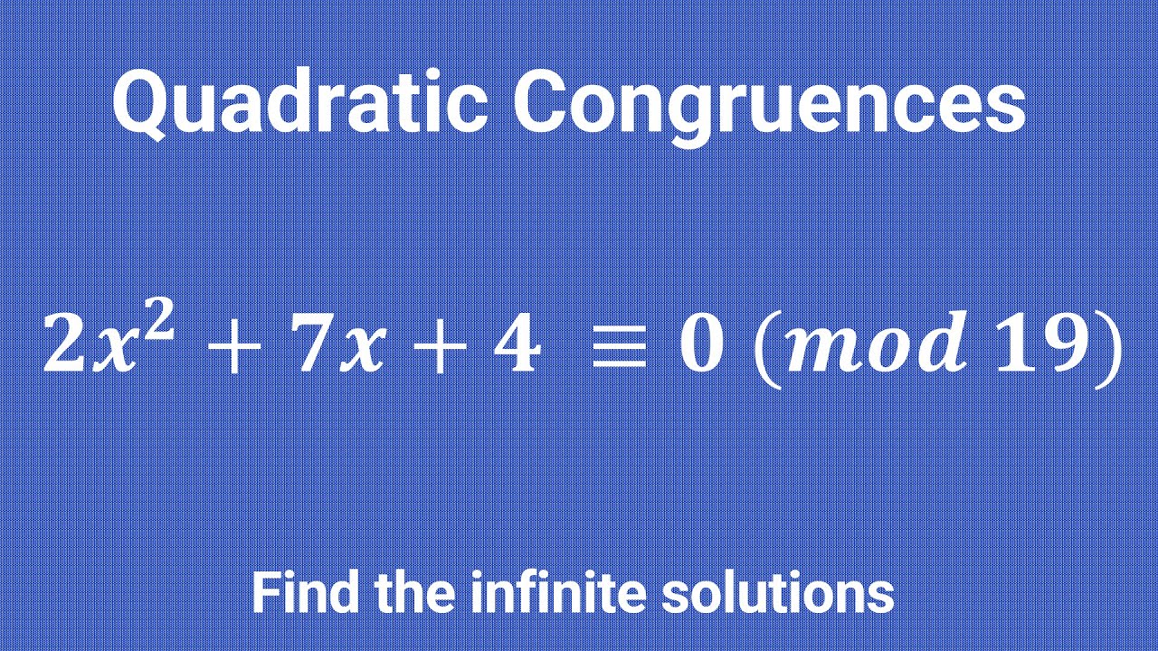 Solve a Quadratic Congruence Equation