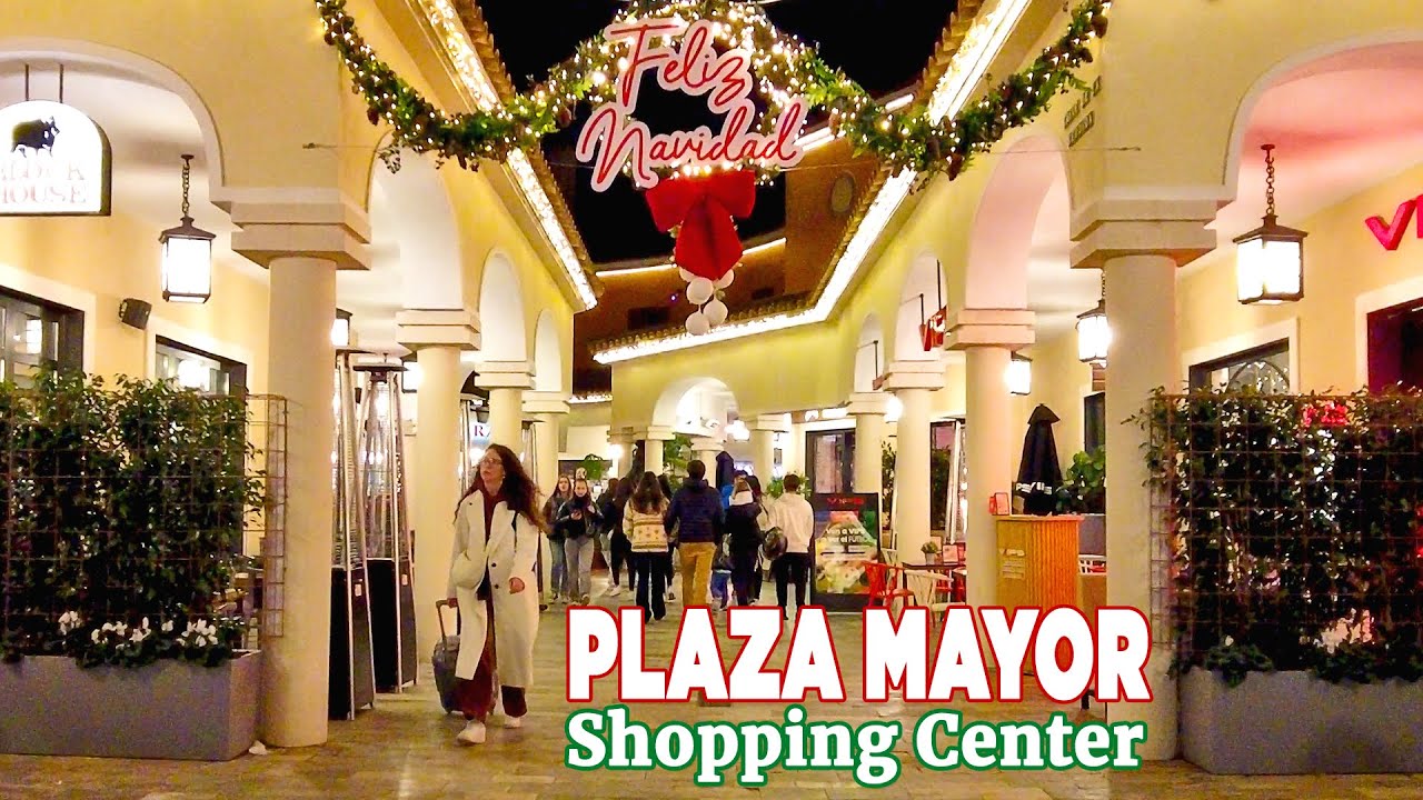 Christmas Shopping Center Plaza Mayor Malaga Spain Walking Tour December 2024 [4K]