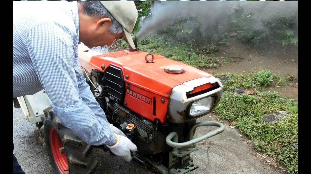 耕運機　始動　【ヤンマー　ＹＣ９５０】　Cultivator engine start