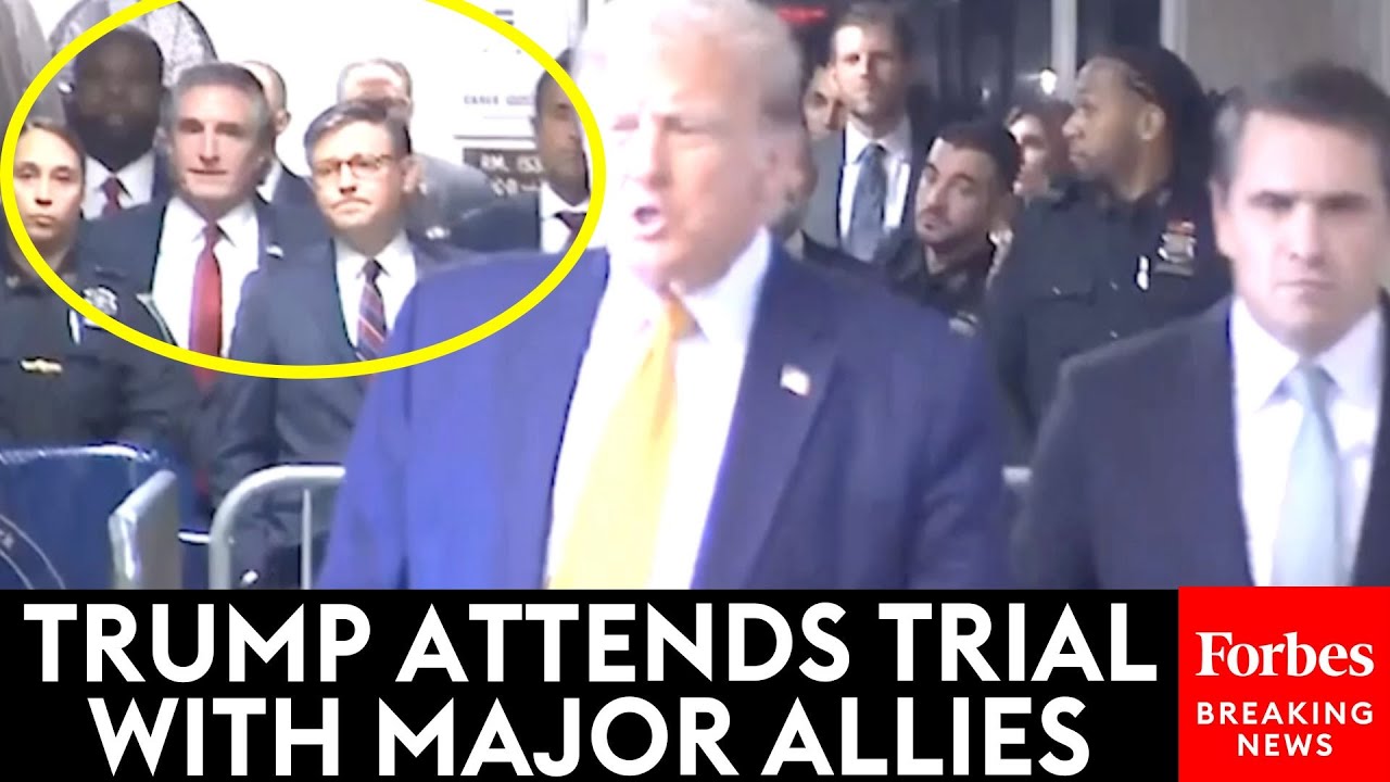 BREAKING: Trump—Flanked By Ramaswamy, Donalds, Johnson, And Burgum—Speaks To Reporters Before Trial